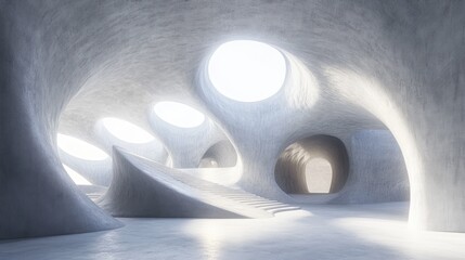 Poster - Smooth abstract architectural background in a 3D rendering
