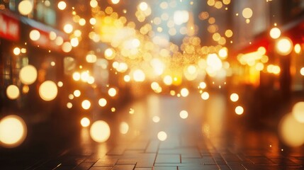Poster - 3D rendering of an abstract blurred market background with light bokeh effects