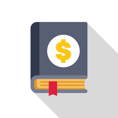 Poster - closed book with dollar sign representing business, finance, and education concepts