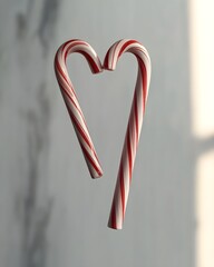 Wall Mural - Heart-Shaped Candy Canes for a Festive Touch