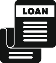 Poster - loan documents icon representing borrowing, financial agreements, and credit related paperwork
