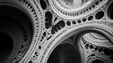 Fototapete - A series of numbers and equations forming an intricate fractal pattern