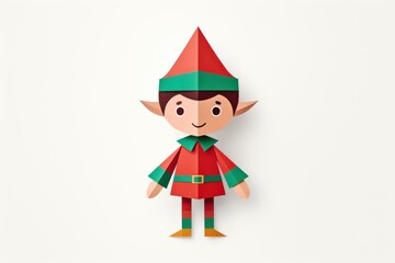 Canvas Print - Christmas elf craft toy white background.