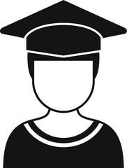 Poster - icon of a graduate student wearing a graduation cap, symbolizing academic achievement and higher edu