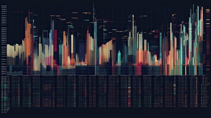 Poster - A stock index table designed for market analysis, showing a side-by-side comparison of major global indices.