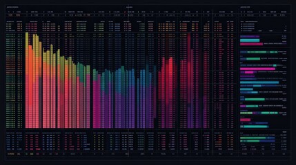 Poster - a stock index table displaying a comparison between leading stock indices. the data includes current