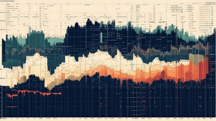 Poster - A stock index table used by financial analysts, presenting the percentage change in stock indices over a period of time.