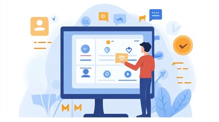 Poster - A UX designer reviewing user feedback, making thoughtful adjustments to enhance the app experience for users