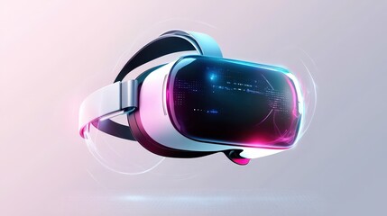 Poster - A virtual reality headset with enhanced sensors and minimalist style, shown on a transparent background. Ideal for tech and digital experiences, offering a sleek visual.