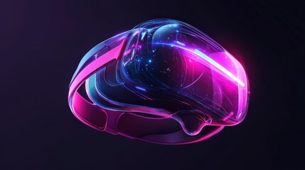 Poster - A virtual reality headset with enhanced sensors and minimalist style, shown on a transparent background. Ideal for tech and digital experiences, offering a sleek visual.