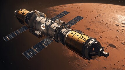 Poster - A visual representation of a near-future space exploration mission, with astronauts preparing to explore Mars