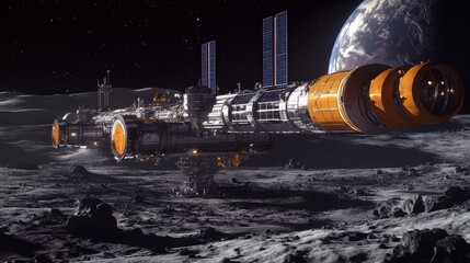 Poster - A visual representation of a near-future space exploration mission, with astronauts preparing to explore Mars