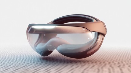 Poster - A VR headset with curved edges and soft padding, floating on a transparent background. Its stylish design emphasizes both comfort and cutting-edge tech,