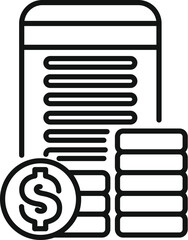 Poster - mobile banking app managing financial budget with coins and dollar symbol representing online paymen
