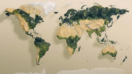 Poster - A detailed world map showing global temperature changes over the years