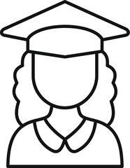 Poster - line drawing of a graduating student wearing a graduation cap, symbolizing academic success and the 