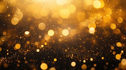 Poster - Gold vintage fireworks with bokeh effects and blank space creating an abstract background for a festive celebration