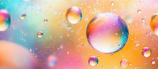 Poster - Abstract Bubbles Background Oil In Water On A Multicolored Blurred Background
