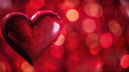 Poster - Valentine s Day card background featuring a red heart shape symbolizing love