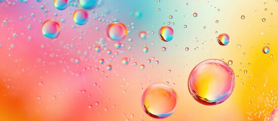 Poster - Abstract Bubbles Background Oil In Water On A Multicolored Blurred Background