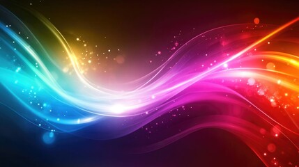 Poster - Abstract background with colorful light lines