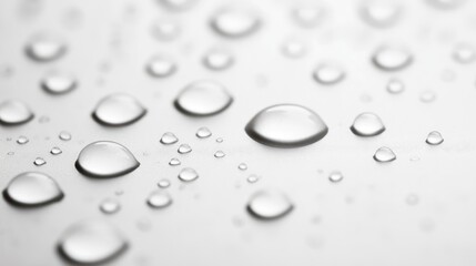 Poster - Water droplets on a white surface