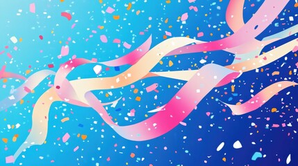 Poster - Illustration featuring tape and colorful confetti