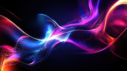 Poster - Abstract techno backgrounds featuring electric lighting effects for various design projects EPS 10 2d illustration included
