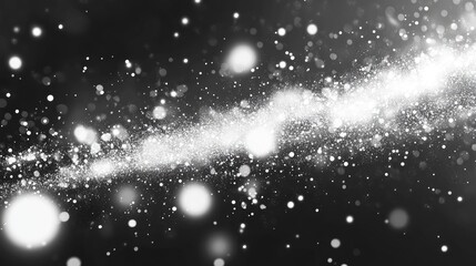 Poster - White sparkles and glitter create a special light effect in this 2D cartoon illustration Features sparkling magic dust particles against a transparent background in an abstract style