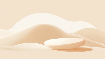 Poster - Abstract 2D cartoon illustration featuring an oval shape set against a beige background