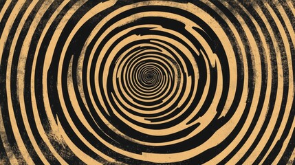  - Abstract concentric circles featuring spiral and swirling elements Radial lines create a segmented circle with rotation showcasing a geometric coiled vortex illustration