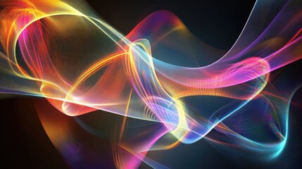 Poster - Abstract background with colorful light lines