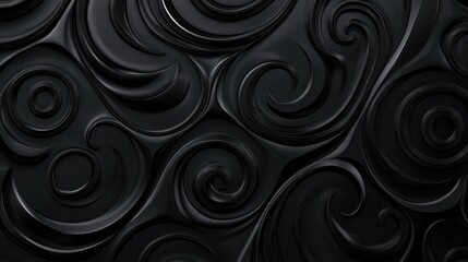 Poster - Black Swirl Pattern