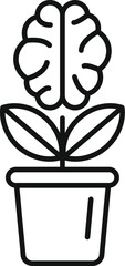 Poster - growing brain in pot representing the development of ideas, knowledge, and intellectual growth, perf