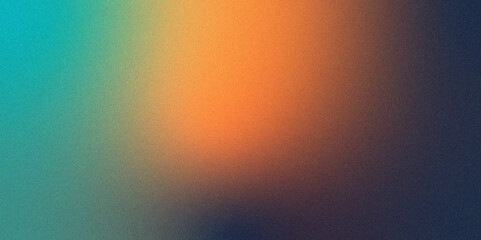 Poster - Digital grainy gradient with a colorful soft noise effect. Vintage Grunge Texture Pattern in blue and orange Tones for Artful Wallpaper. Gradient blur, noise, grain, texture abstract background. 