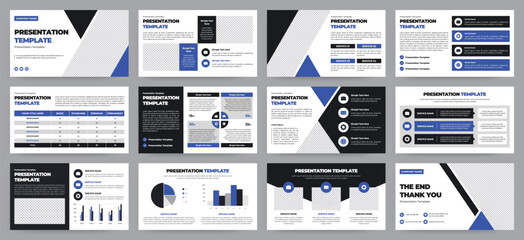 Wall Mural - modern presentation slide templates. infographic elements template set for web, print, annual report