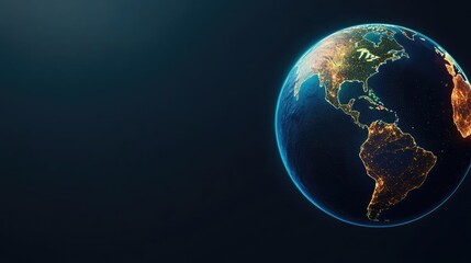 Aufkleber - Close-up view of Earth from space, highlighting continents and oceans against dark background.
