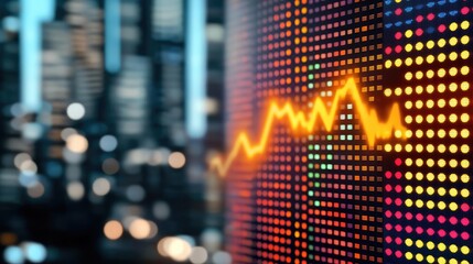 Poster - Colorful digital data visualization with a dynamic graph showcasing trends.