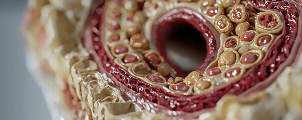 Poster - Close-up view of biological tissue structure displaying intricate cellular details.