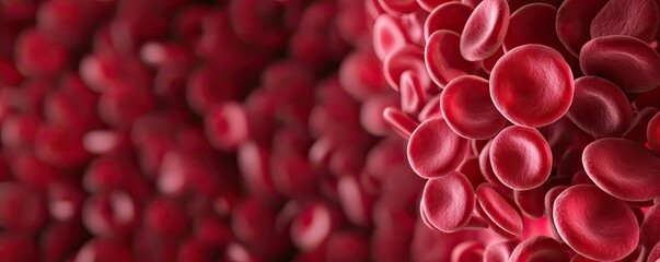 Poster - Close-up view of red blood cells, detailed texture, medical background.
