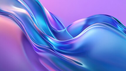 Poster - Soft blue gradients and flowing curves against a vibrant purple background