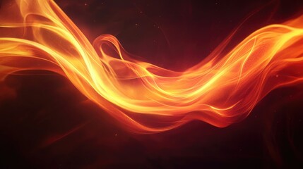 Poster - A stunningly realistic high resolution image of vibrant fire flames elegantly rising and twisting against a dark background showcasing remarkable detail