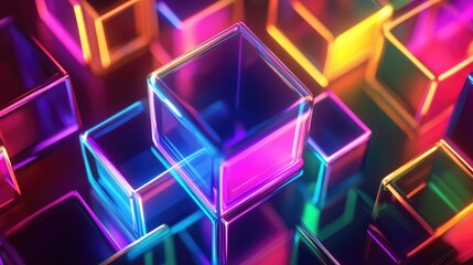 Poster - Vibrant geometric shaped photorealistic diode design