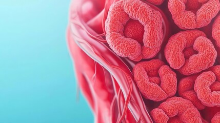 Poster - Microscopic view of blood vessels, abstract and colorful composition.