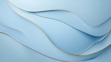 Poster - Light blue backdrop featuring a subtle silver gradient complemented by golden lines in a minimalist design