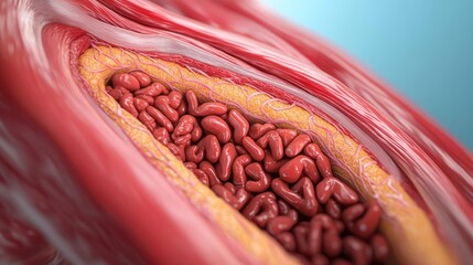 Poster - Detailed view of human tissue structure, showcasing layers and textures.