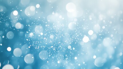 Poster - Soft blue abstract background with delicate light spots and reflections creating a dreamy and ethereal atmosphere