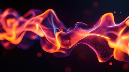 Poster - A stunningly realistic high resolution image of vibrant fire flames elegantly rising and twisting against a dark background showcasing remarkable detail