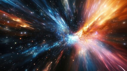 Poster - abstract background of distorted space and time featuring a dimensional rift