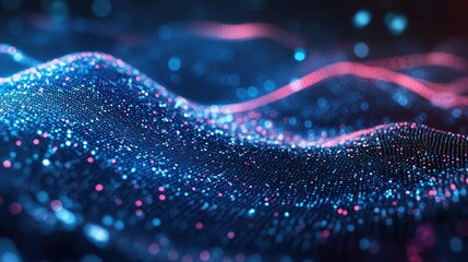 Poster - Abstract digital technology background for design featuring selective focus and ample copy space